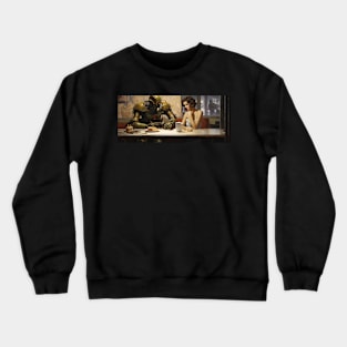 A forbidden cafe rendezvous. Crewneck Sweatshirt